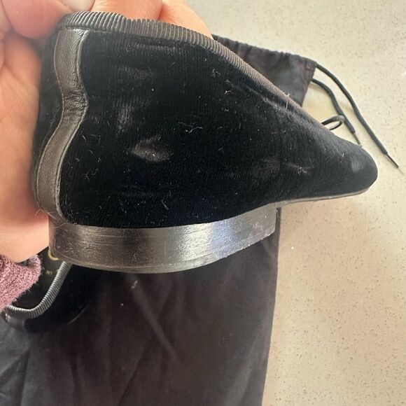 CHANEL Black Velvet Ballet Flats Size 38 - Picture 5 of 7